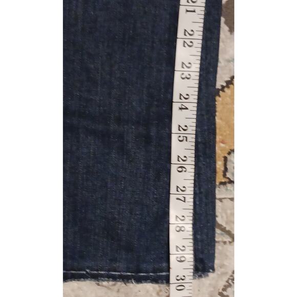 Maurices Womens LowRise Bootcut Dark Wash Blue Jeans With Raw Hems Sz 7 31Wx30L - Picture 6 of 9